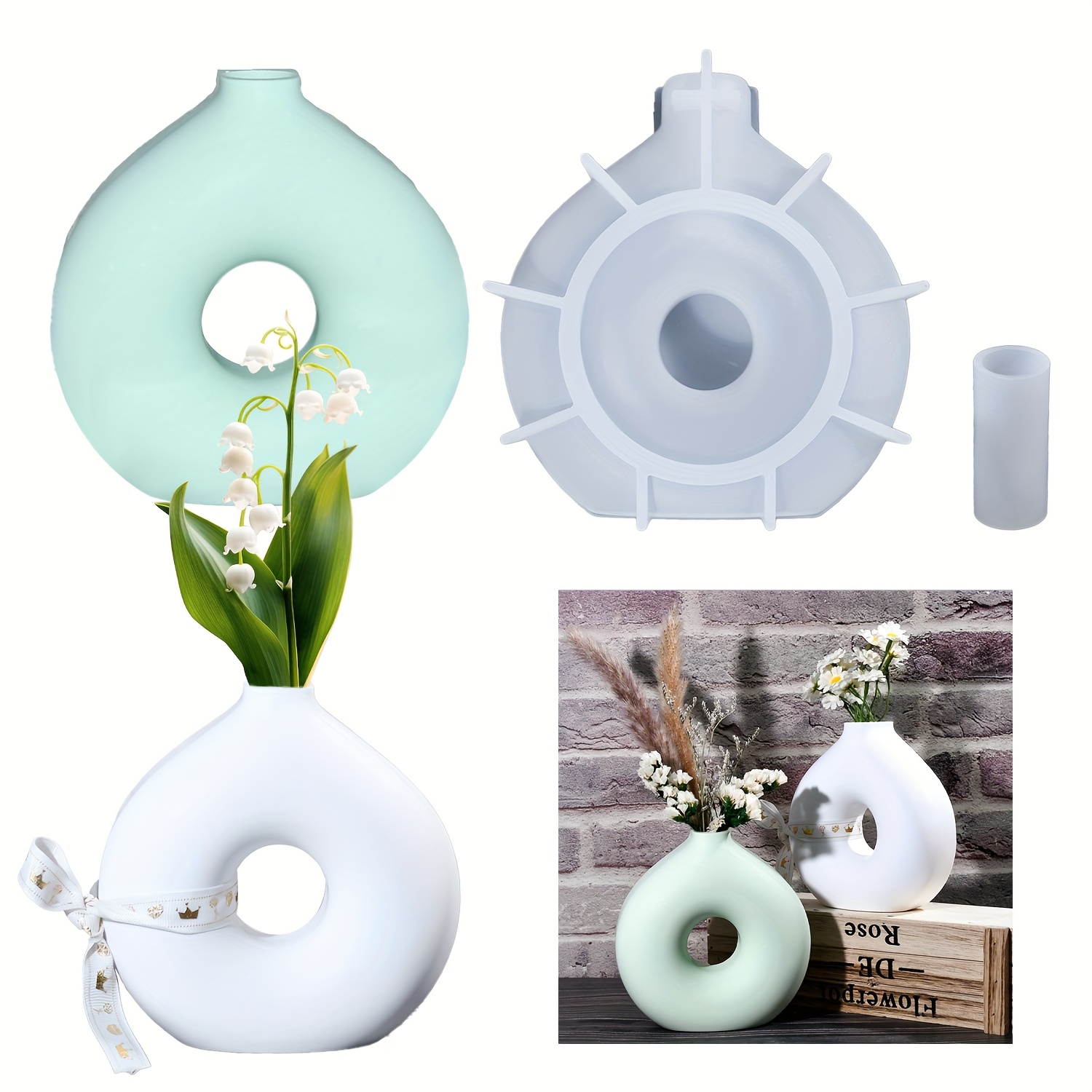 Resin Art Workshop - 1 DIY 라운드 꽃병 실리콘 금형
