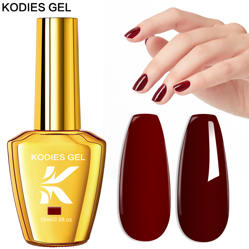 Uv Lamp Nail Resin - KODIES 젤 부르고뉴 레드 젤 매니큐어