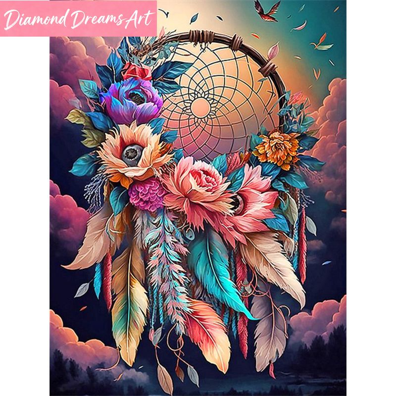 Resin Art For Rose - 프레임리스, 다이아몬드 페인팅 드림캐쳐 나비 풍경