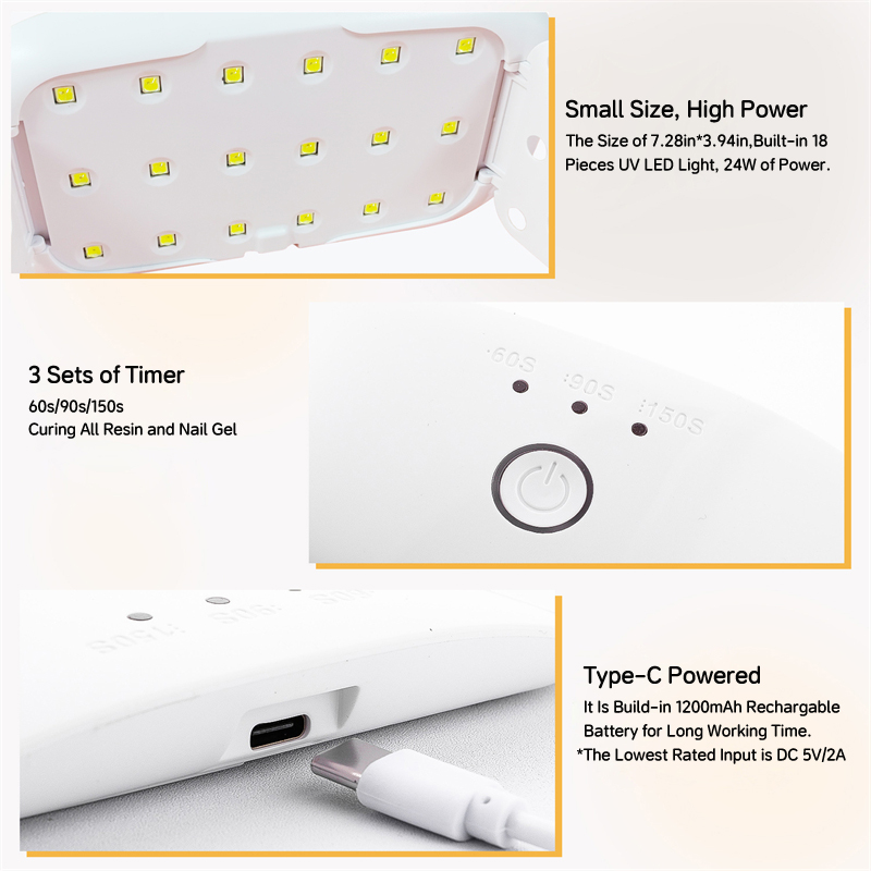 젤 네일용 24W USB 충전식 UV LED 램프, 손 - Uv Lamp Nail Resin 리뷰 및 가격