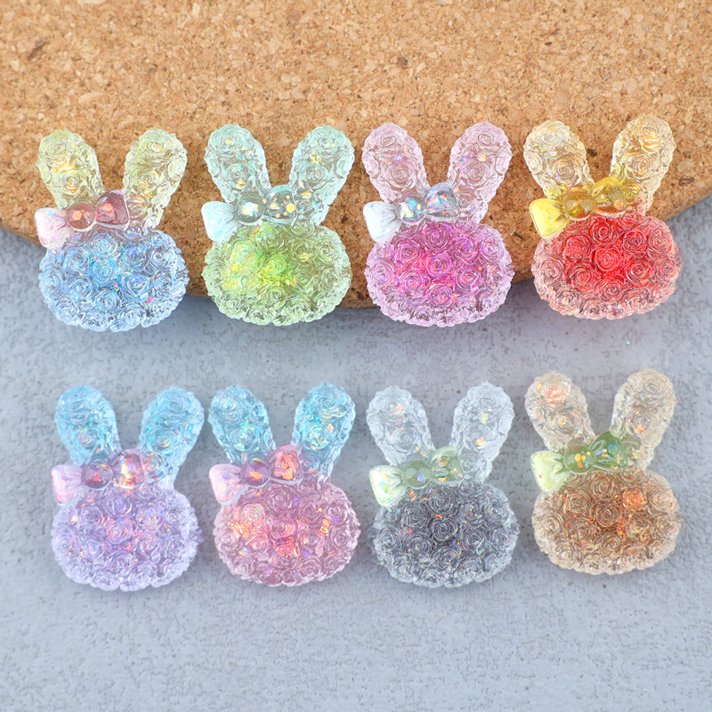 5PCS 18*25mm 빛나는 그라데이션 토끼 수지 카 - Resin Art Things 리뷰 및 가격