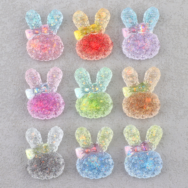 5PCS 18*25mm 빛나는 그라데이션 토끼 수지 카 - Resin Art Things 리뷰 및 가격
