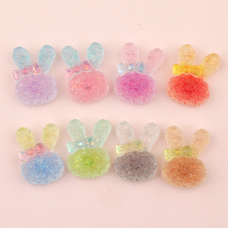 5PCS 18*25mm 빛나는 그라데이션 토끼 수지 카 - Resin Art Things 리뷰 및 가격