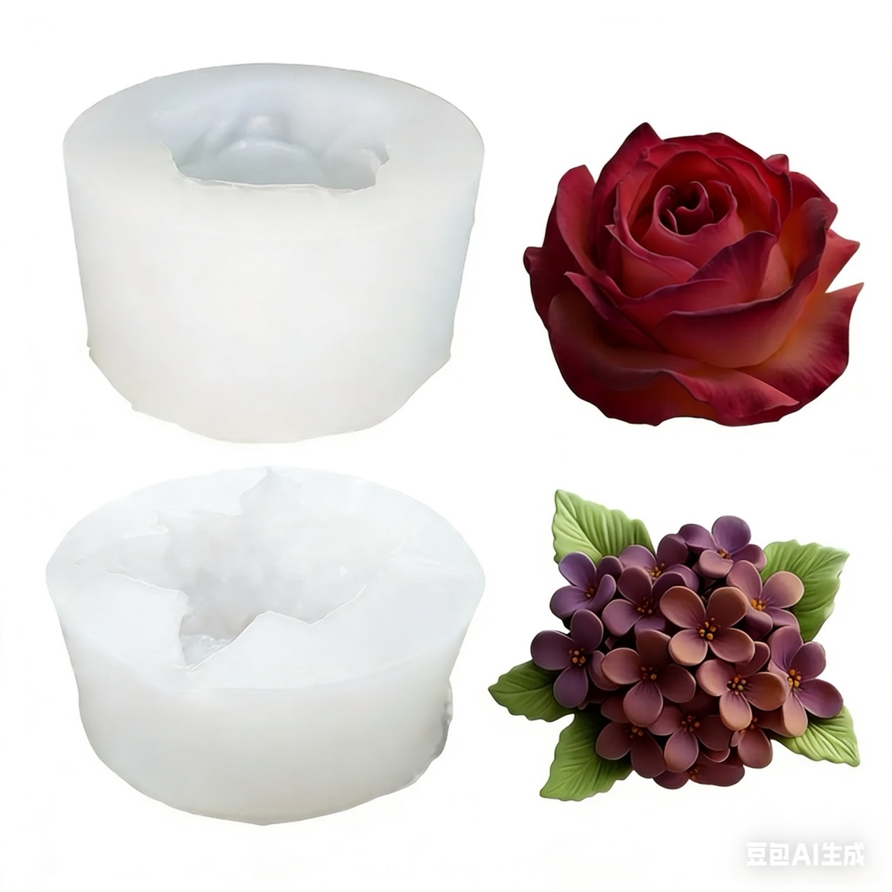 3D 장미 라일락 꽃 실리콘 몰드 2개, 레진 및 양초 - Resin Art For Rose 리뷰 및 가격
